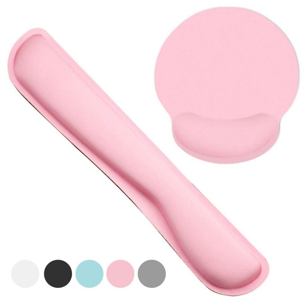 2Pcs/Set Comfortable Ergonomic Keyboard Wrist Rest Slow Rebound Wrist  Mat  Office Use