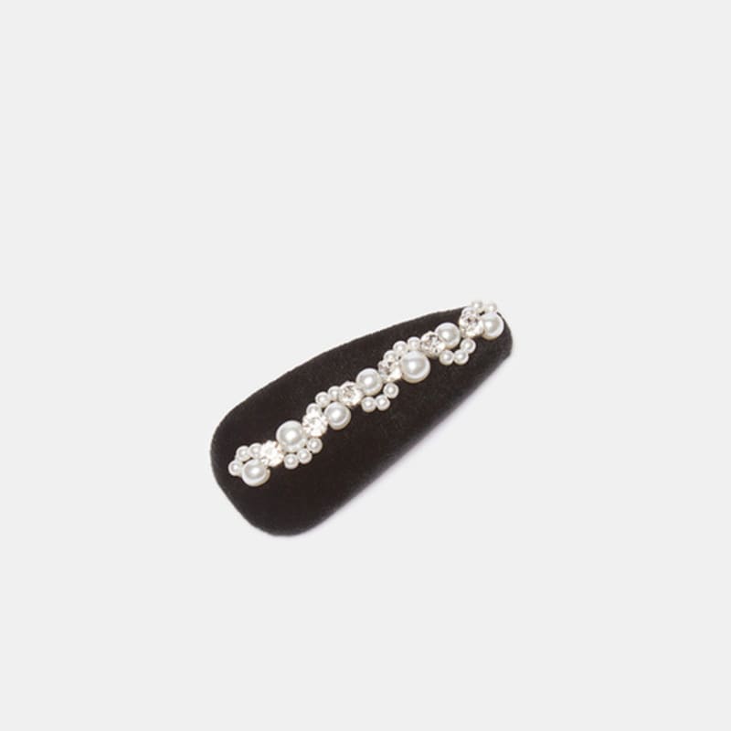 SUECOMMA BONNIE Jewelry Pearl hairpin(black)_DSAAA25516BLK