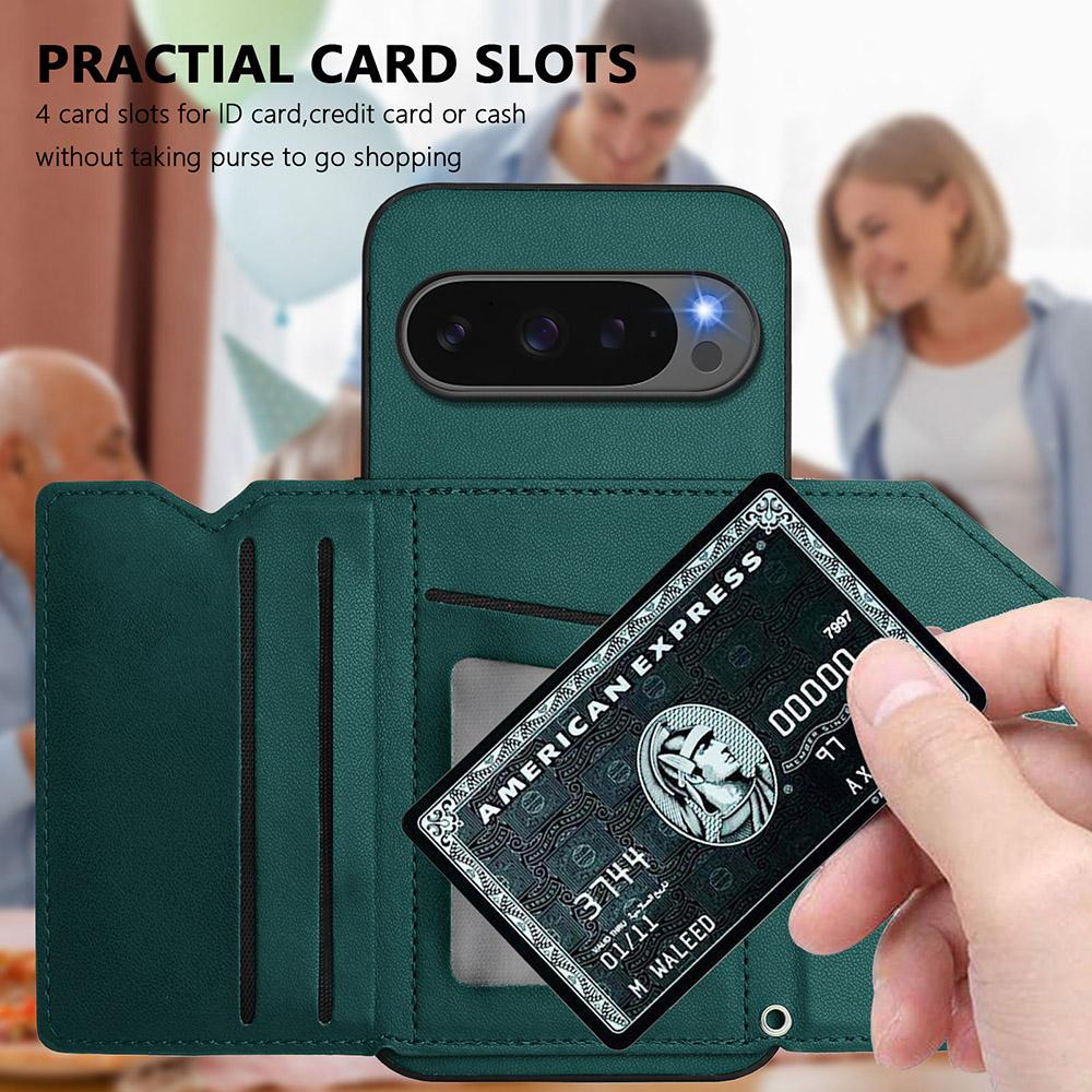 Card Holder Back Case For Google Pixel 8 9 10 Pro XL 8A 9A Magnetic Button-Flip Leather Wallet Cover Nothing Phone 3A 2A 2 Pro 1