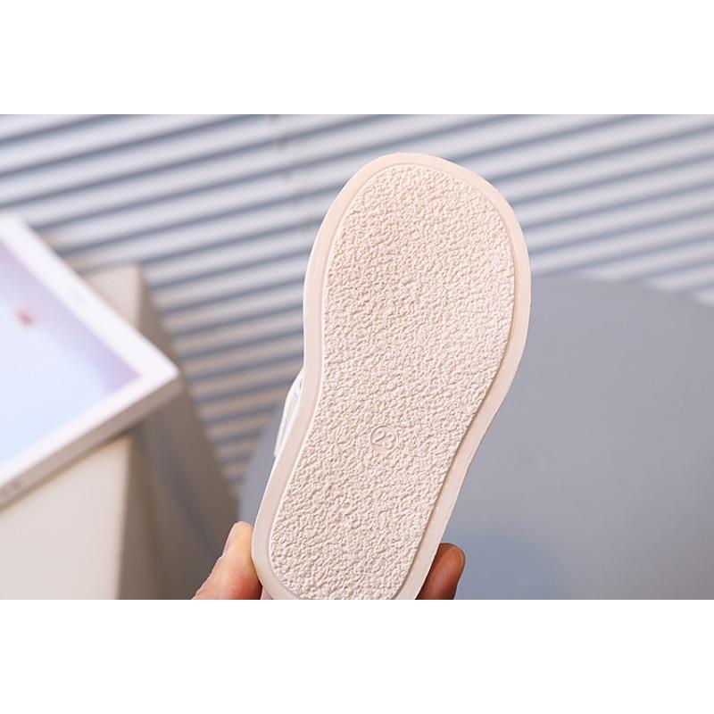 Kids Solid Soft Sole Beach Sandals Summer Leather Surface Casual Shoes For Boys Girls