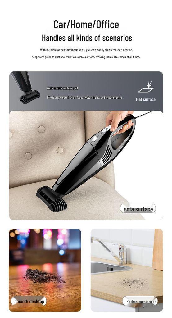 High-Power Portable Wireless Car Vacuum Cleaner for Home and Sedan
