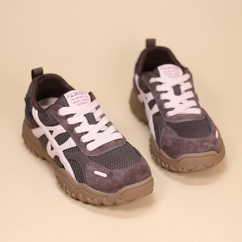 Autumn Women's Mesh German Colorblock Training Shoes 2025 - Fashionable, Soft Sole, Comfortable Casual Sports Skate Shoes