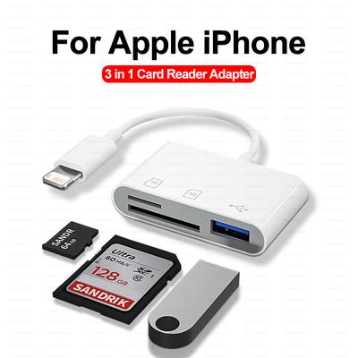 Apple iPhone 14 12 13 11 Pro Max XR XS USB C Kamera Dönüştürücü iPad Android Dizüstü Bilgisayar OTG Adaptörü için 3'ü 1 Arada SD TF Kart Okuyucu