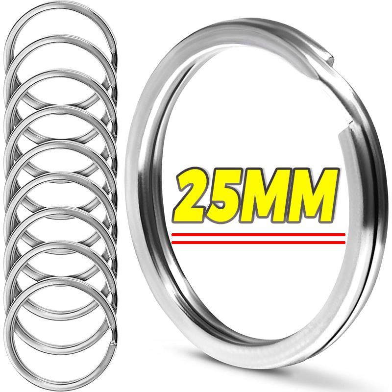 

10-50pcs Stainless Steel Key Rings Round Flat Line Split Rings Keyring for Jewelry Making Polished Keychain DIY Findings 25/30mm 10pcs