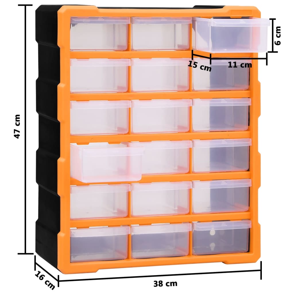 Multi Drawer Organizer 18 Drawers 38 x 16 x 47 cm