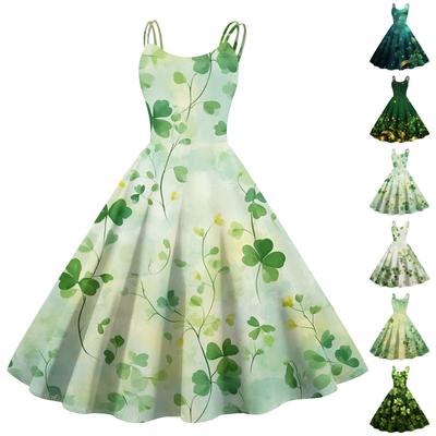 Damenmode St. St. Patrick's Day Bedrucktes Sexy Trägerloses Gothic Cocktailkleid Punk, Vintage Kleid.