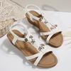 Fashion Summer Woven Wedges Rome Sandals Women 2025 Plus Size 36-42 Elastic Band Sandles Woman Lightweight Slip On Beach Sandalias Mujer