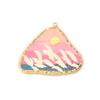1PC 304 Stainless Steel Pendants 18K Gold Plated Multicolor Flower Natural Scenery Printed Charms for DY Necklace Jewelry Making