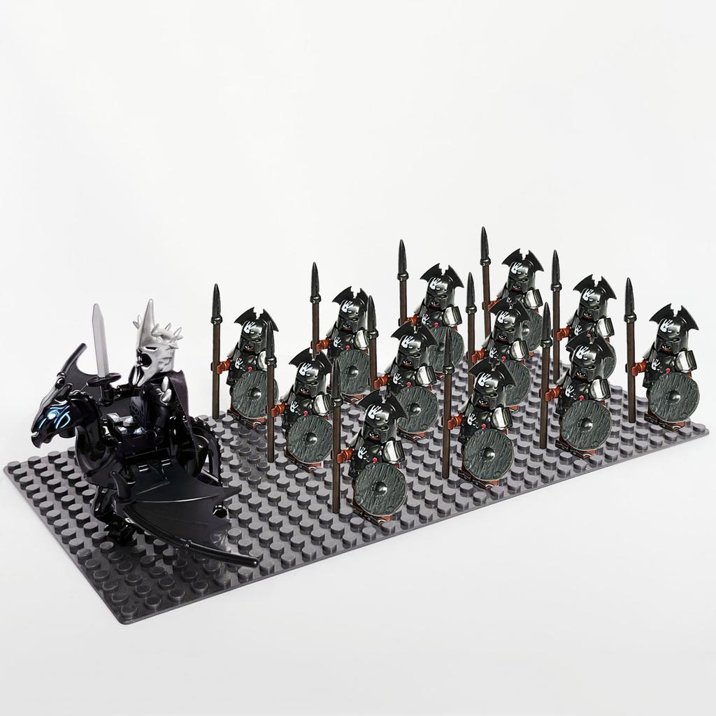 13PCS/lot Dark King Sauron Angmar of Orcs and Uruk Hai Elf Archers Army Mini Figures With Weapons  Building Bricks Blocks Toys