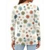 Women's Fashion Casual H Printed V-Neck Long Sleeve Decorative Button T-Shirt Tops