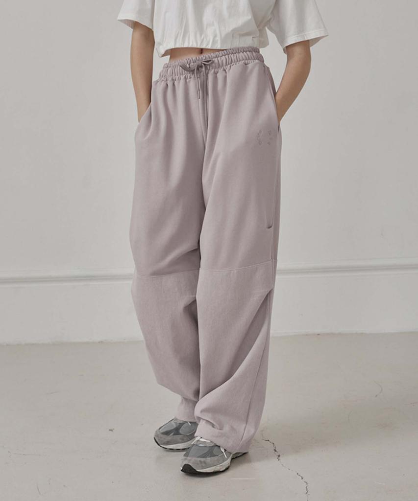 Mualeumoa Two-Tuck Wide Sweat Pants-Light Purple