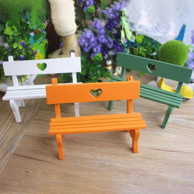 Dekorative Puppenhausbank Exquisite Holzterrasse Rasen Feengartenbank Heimdeko