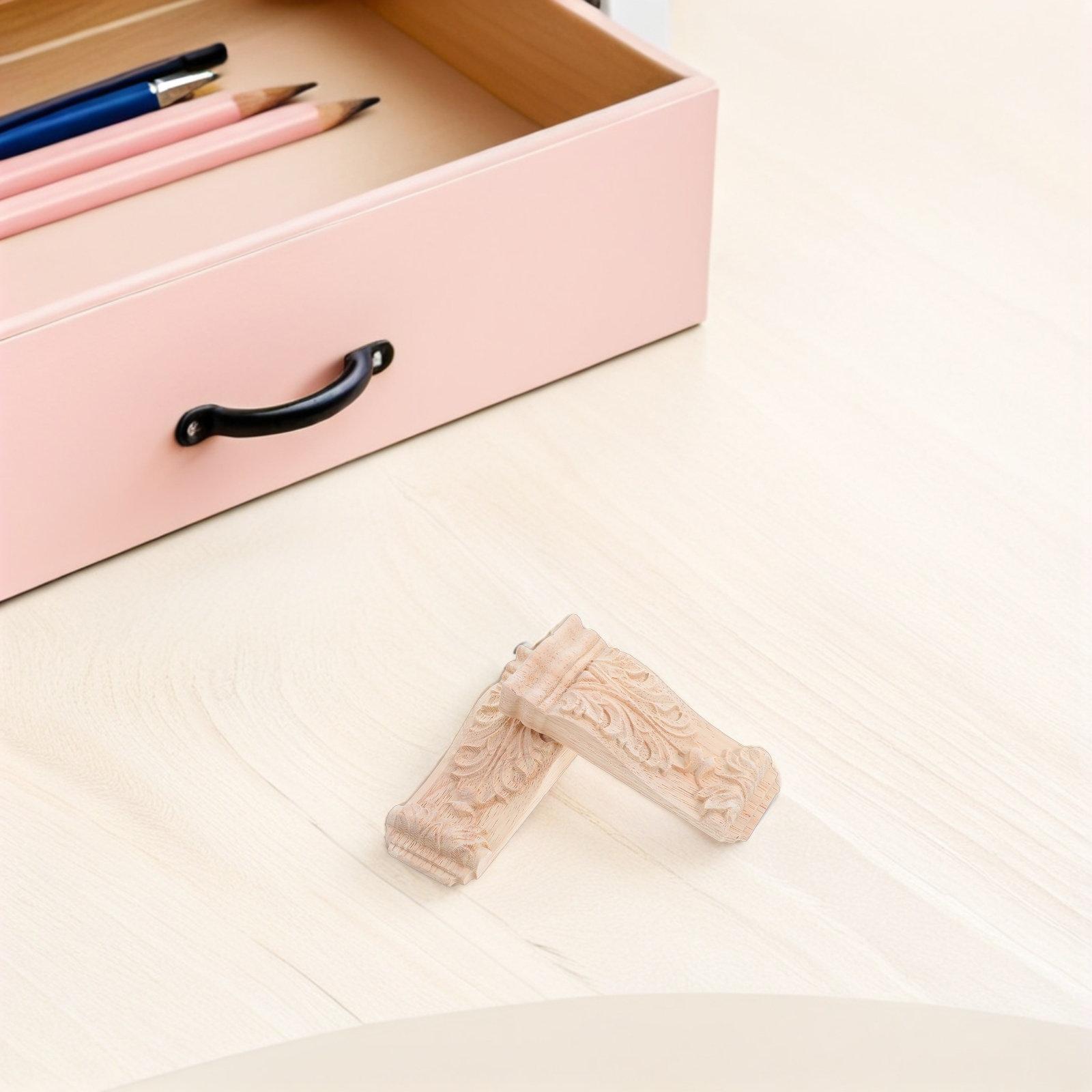 

4Pcs Wooden Carved European Style Corbels Unpainted Decorative Wood Corbel Brackets for Furniture Mantels Shelves other