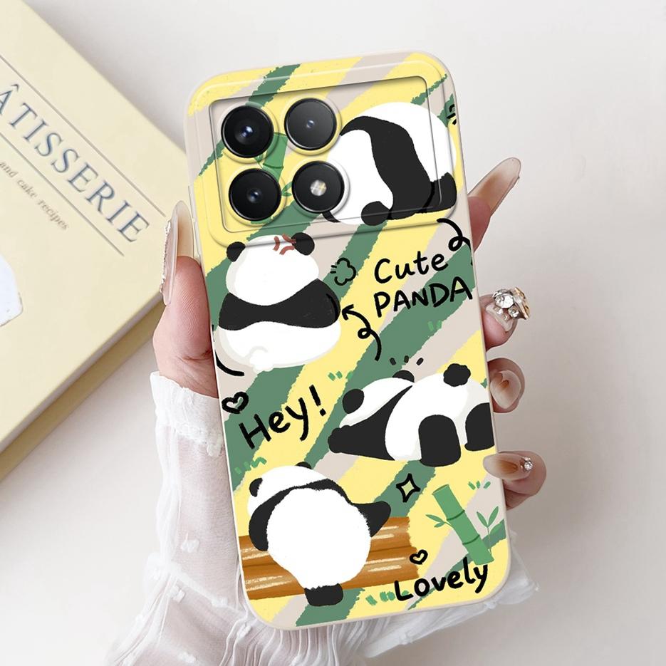 For Xiaomi Poco X6 Pro 5G Case Cute Panda Cartoon Cover Soft Silicone Phone Case For Xiaomi Poco X6 Neo PocoX6 Pro Fundas Bumper
