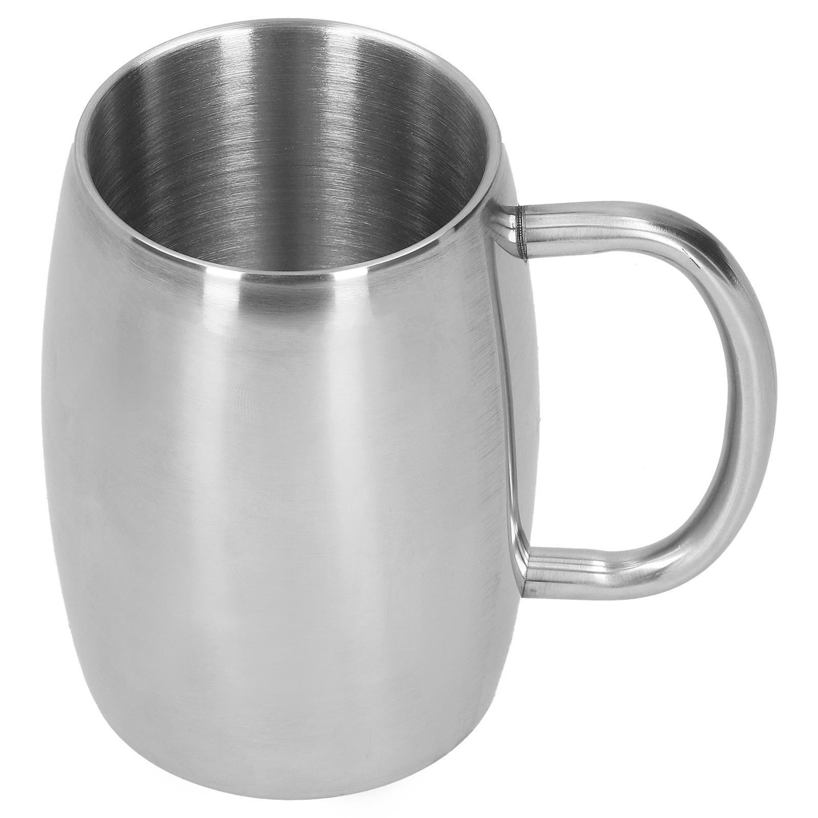 Konnwei 400Ml Stainless Steel Beer Mug With Handle Coffee Mugs Milk Tea Cup Gift Drinkware For Office