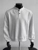 Unisex Henry Collar Semi-High Neck Fleece Sweatshirt - Heavyweight American Cleanfit, Perfect for Autumn/Winter