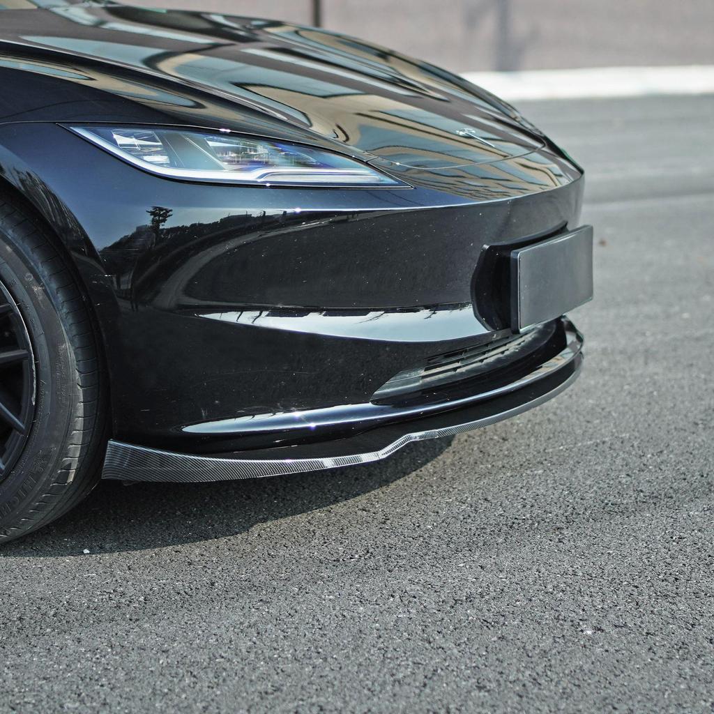 Tesla Model 3 (2019-2025) Front Lip Body Kit with Louvers, Side Skirts, Rear Diffuser, and Tail Wing (Hole-Free Design)