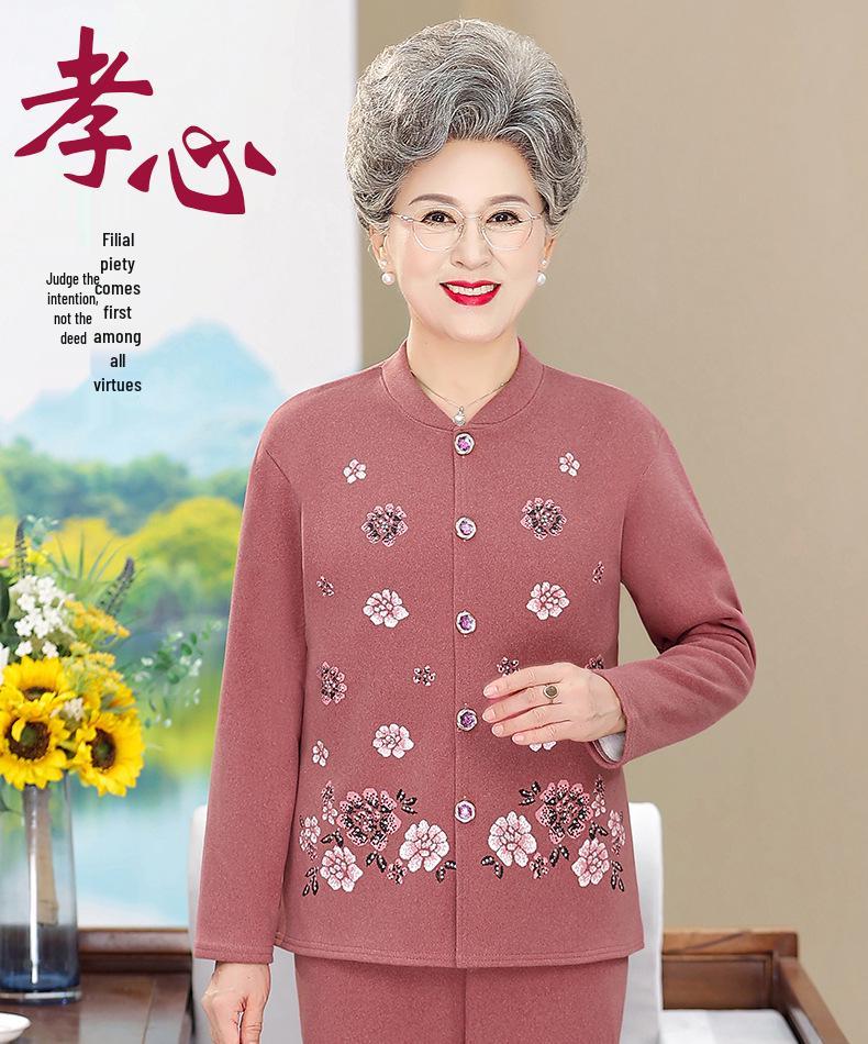 Cozy Autumn & Winter Wear: Cardigans, Warm Velvet Pajama Sets & Thickened Underwear for Middle-Aged & Elderly Women
