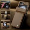 Flip 5 Zflip5 5G Shockproof Portable Wallet Case for Samsung Galaxy Z Flip 5 Flip5 Card Slot Leather Cell Phone Accessories