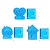 House Shape Resin Molds Holographic Heart Candlestick Molds with Base for DIY Craft Tealight Candle Holder Home Decors