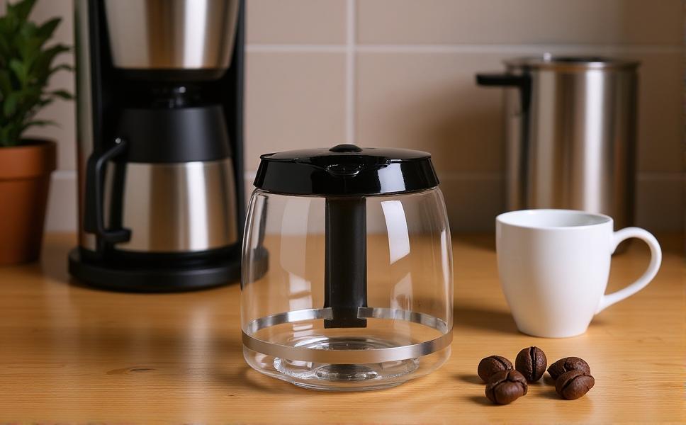 Glass Coffee Pot Easy to Clean Heat Cold Proof Coffee Maker Replacement   with Handle