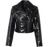 Women's Jacket Only Kamilla Patent OTW Biker with Patented Shoulder Black