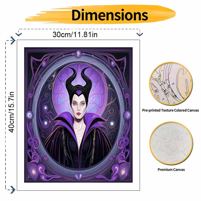 Disney Maleficent DIY Painting Kit Classic Style Home Decor Craft Gift Idea Art Wall Decor Frameless Canvas Painting Aesthetic Room Decor