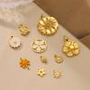 3PCS/LOT CARLIDANA Gold Plated Daisy Flower Pendants, Waterproof Stainless Steel Charms for DIY Necklace Jewelry