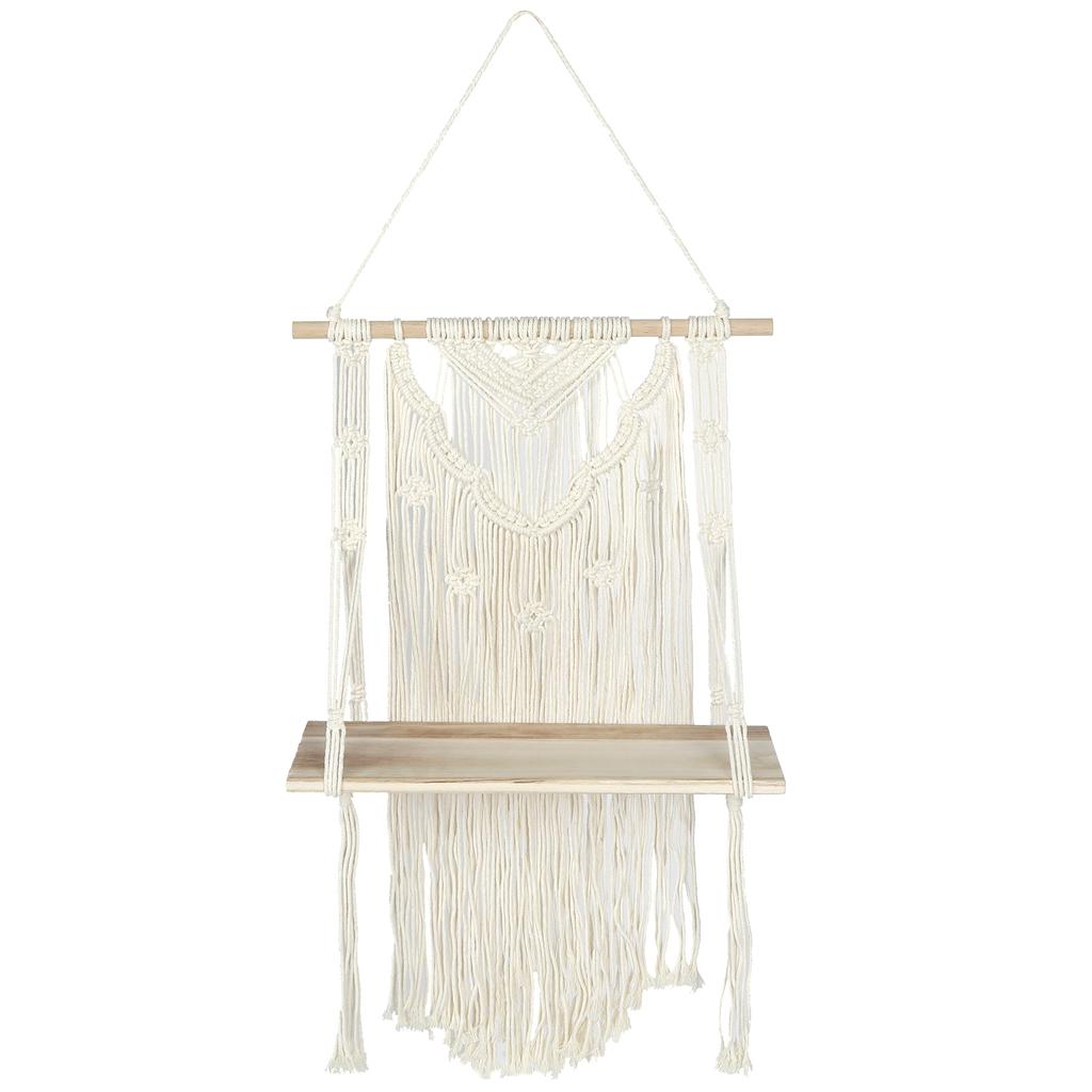 Handgestrickter Wandbehang Regal Organizer Seil Pflanzenampel für Heimdekoration(40x70cm )