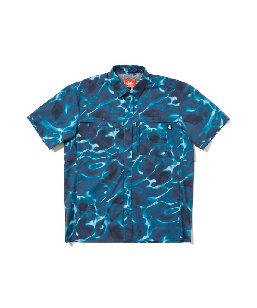 Snow Peak Wilkin Short Sleeve Shirt Blue Size EP-SH-26SU002 (Men's/Women's, Print, M)