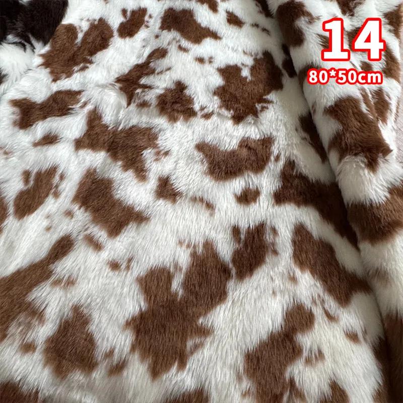 Deer Animal Leopard Printing Plush Imitation Mink Fur Fabric for DIY Coats Toys