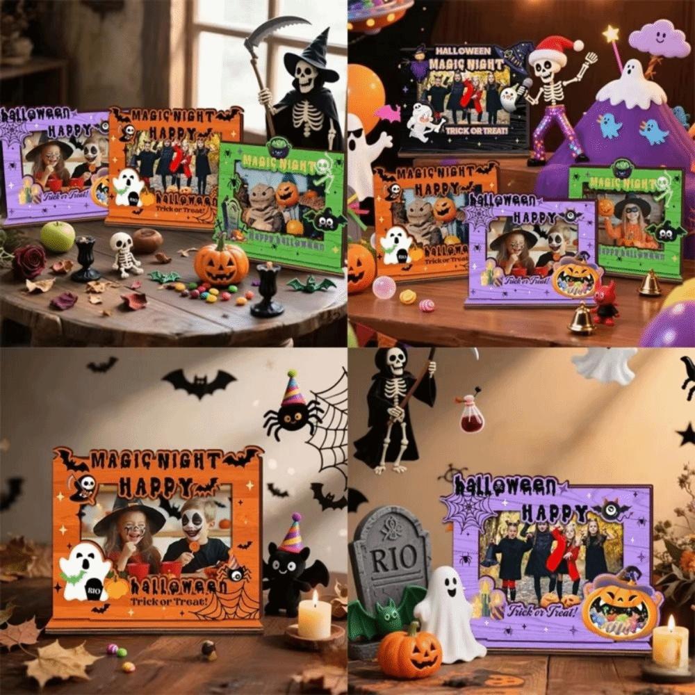 Creative Wood Photo Frame Happy Halloween Design Happy Halloween Decor Frame  Office