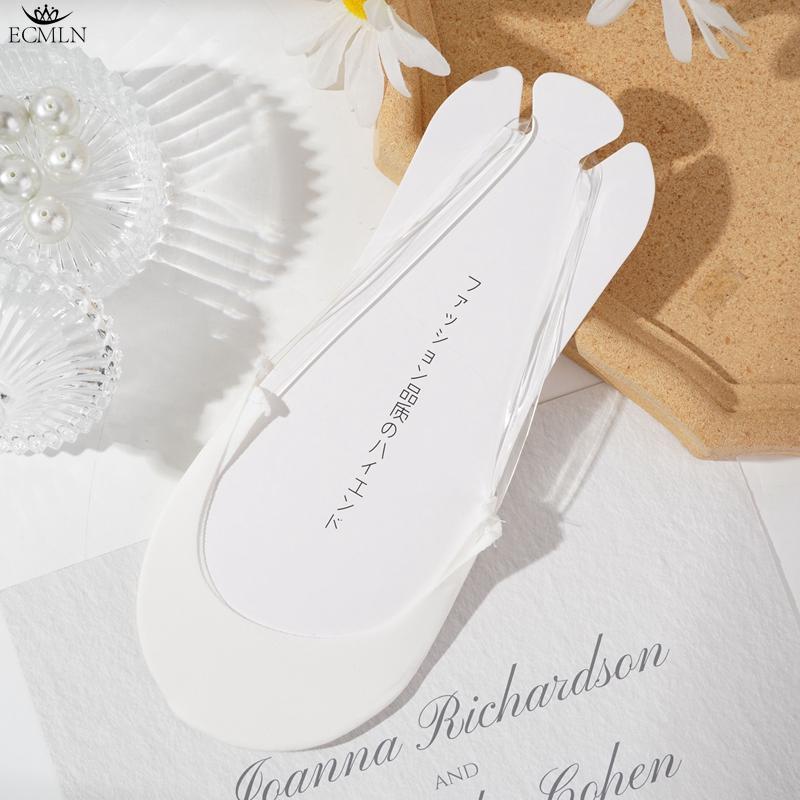 3 Paar Halbhand-Sling-Socken aus Baumwolle für Damen, Sandalen mit hohen Absätzen, Sommer-Bootssocken, flache Öffnung, rutschfeste, unsichtbare Socken