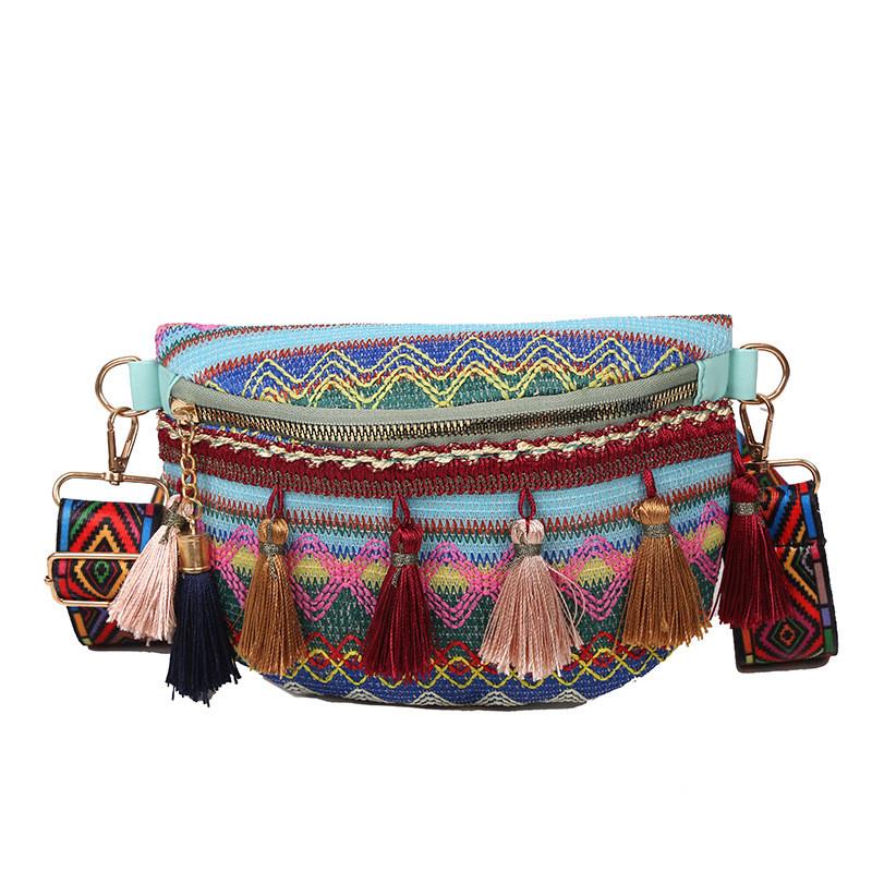 Vintage Ethnic Inspired Chest Bag With Soft Structure For Casual Weekend Trips