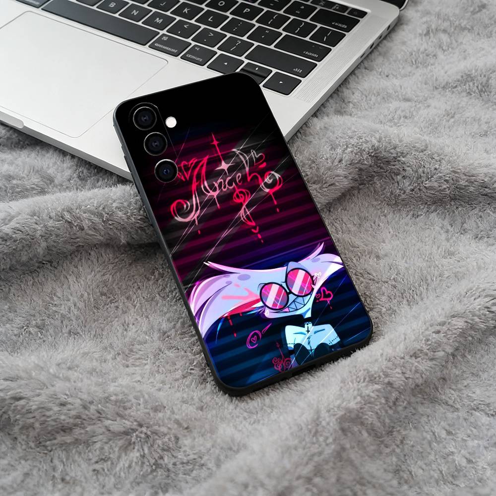 

A-Angel Dust H-Hazbin H-Hotel Phone Case For Samsung Galaxy A73,A71 A72,A70,A53,A52,A51,Soft Silicone Black Cover Samsung a21s