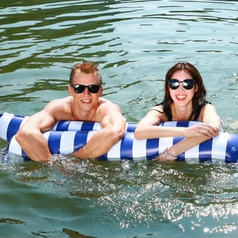 Double Person Swimming Float Water Hammock Foldable Comfortable Inflatable Water Toy Lovers Pool Beach Summer Swimming Water Toy