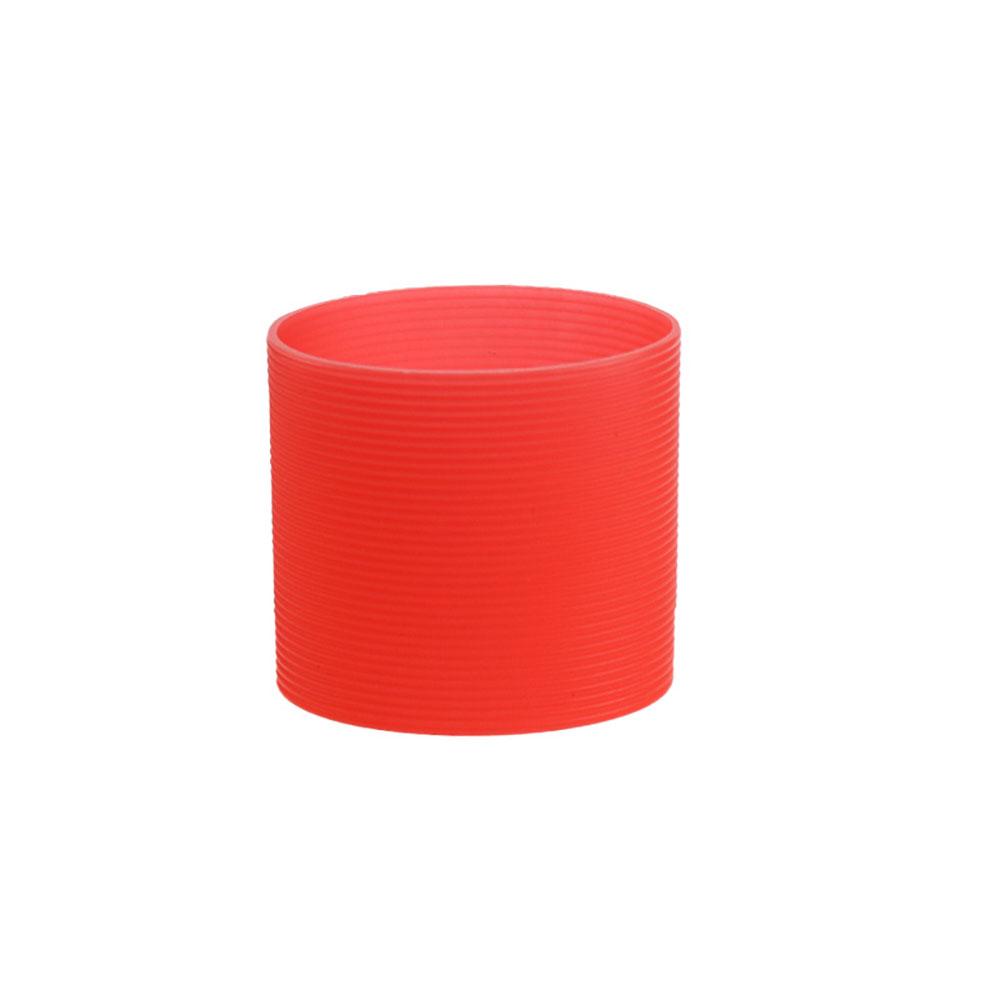 Silicone World 6CM Silicone Heat Insulated Cup Sleeve Stripes Non-slip Wraps For Glass Cup Sleeve Water Bottle Kettle Cover