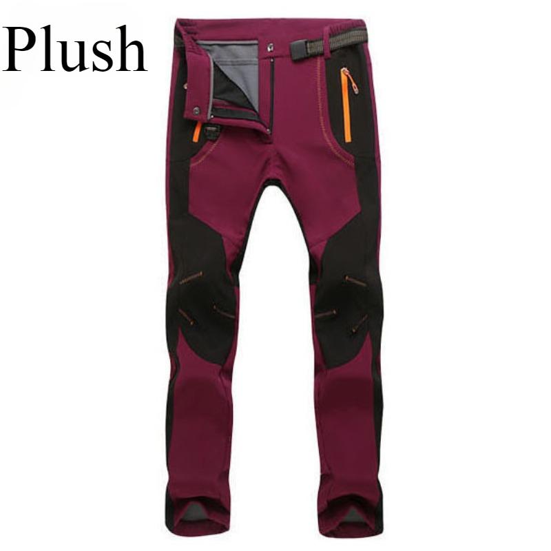 

Осенне-зимние толстые флисовые брюки женские повседневные эластичные теплые водонепроницаемые ветрозащитные брюки Soft Shell спортивные штаны походные брюки-карго 5XL красный