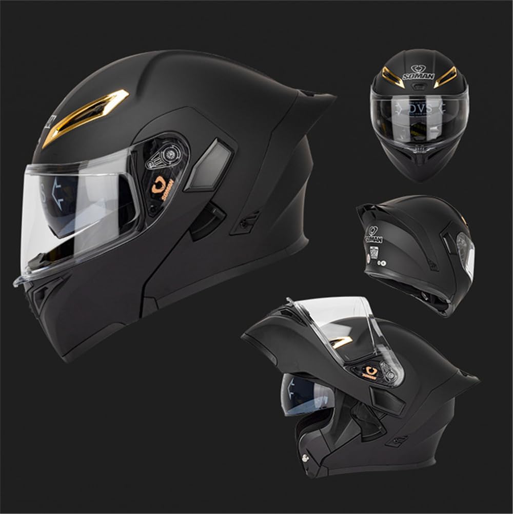 SOMAN-955 Full Face Helmet, Bike Helmet, System Helmet, Unisex, Double Shield, Shock Resistant, DOT