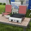 Gas Barbecue Griddle with 2 Burners, Non-Stick Top and 4.8kw Power, Silver