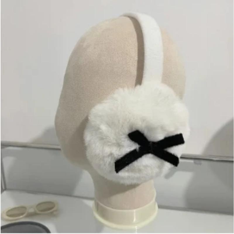 Women Bow Knot EarMuffs Kawaii Heart Fluffy Ear Muffs Cold Protection Women Ear Cover Thickened Plush Japanese JK Girls Earplugs