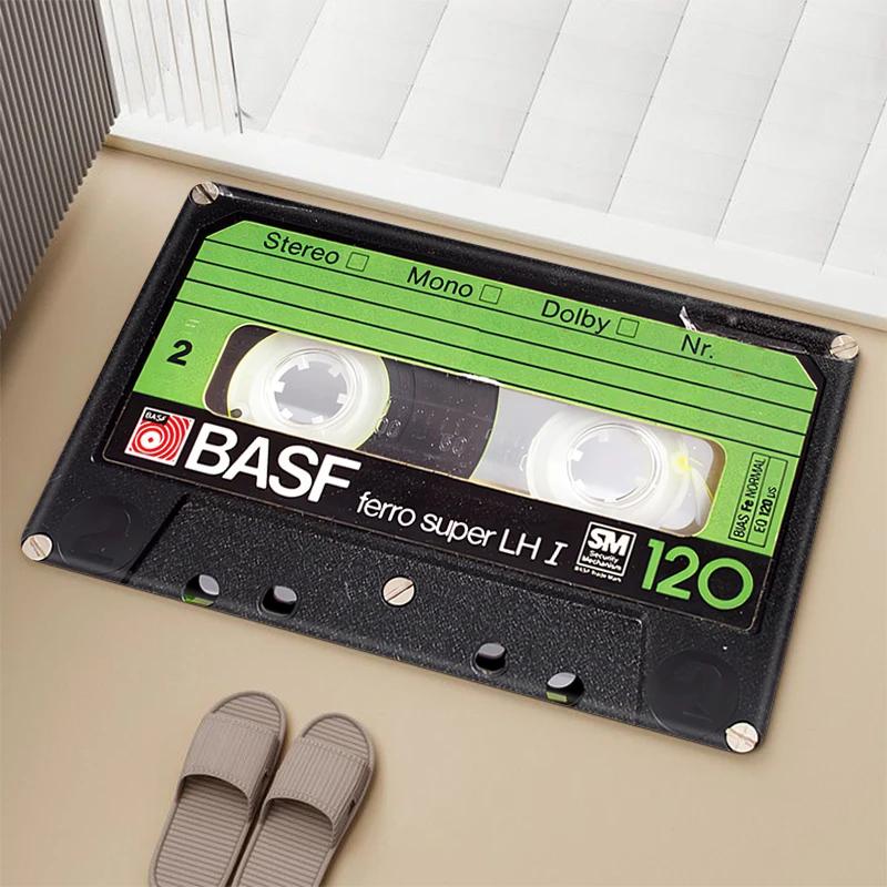 Vintage Cassette Music Tape Mat for Hallway Prayer Rug Carpets Living Room Carpet Rugs Doormat Entrance Door Home Bath Foot Mats