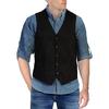 Men Suit Vest V-Neck Sleeveless Single Breasted Slim Fit Waistcoat with Pockets Solid Color Formal Business Vest Coat