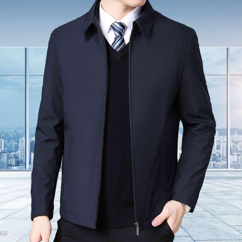 New Men's Spring & Autumn Casual Jacket - Middle-Aged Dad's Wear-Resistant, Loose Lapel Button Top