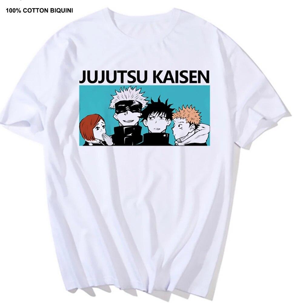 Harajuku Unisex's Tshirt Jujutsu Kaisen Printed Short Sleeve T Shirt Cool Cartoon Anime Casual T-shirt Kawaii Male Streetwear Tops