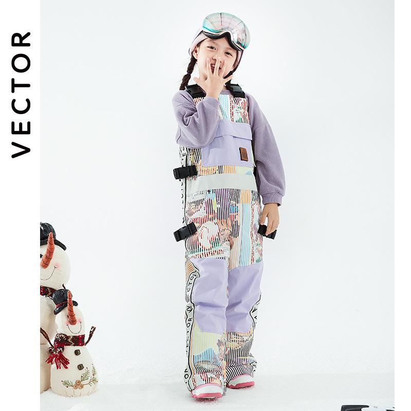 

ВЕТОР Детские ветрозащитные и водонепроницаемые лыжные полукомбинезоны - Лыжный костюм унисекс для мальчиков и девочек 120