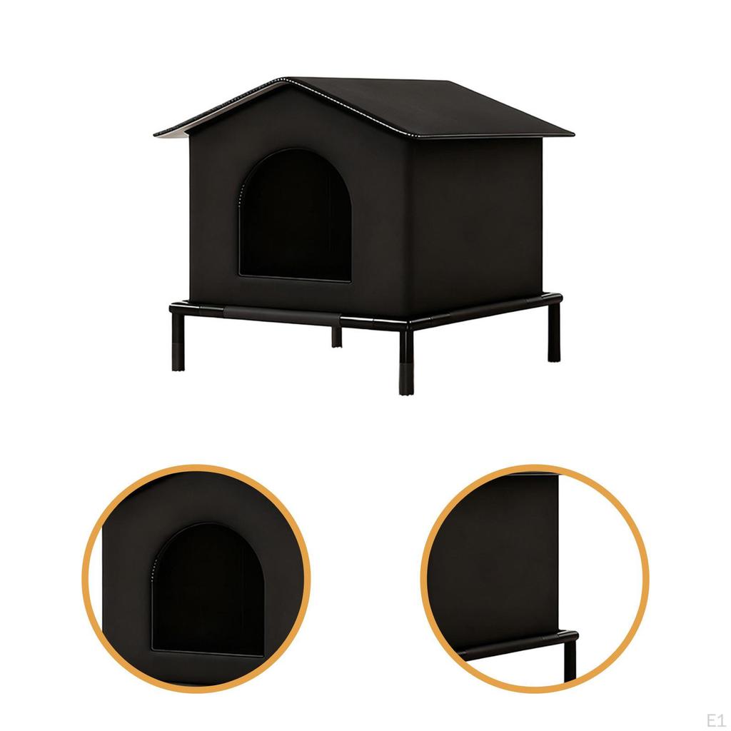 Zewnętrzny Dom dla Kota Schronienie Ciepły Podwyższony Wiatroodporny Przenośny Zwierzę Domowe Dzikie na Zimę