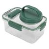 Salad Jar 1000ml Rectangular Portable Leak Proof Salad Container with Dressing Cup Fork for Outdoor Travel Picnic