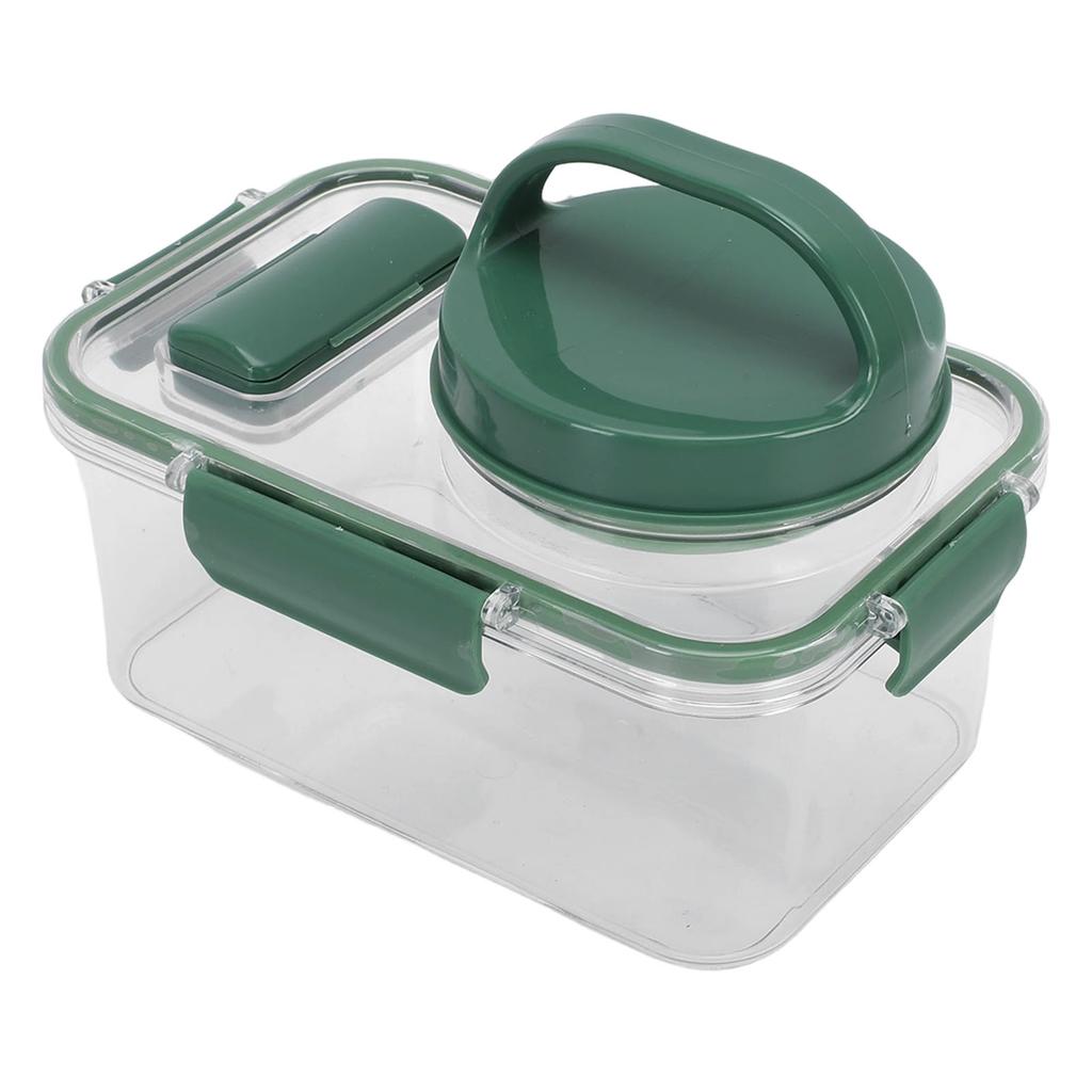 Salad Jar 1000ml Rectangular Portable Leak Proof Salad Container with Dressing Cup Fork for Outdoor Travel Picnic