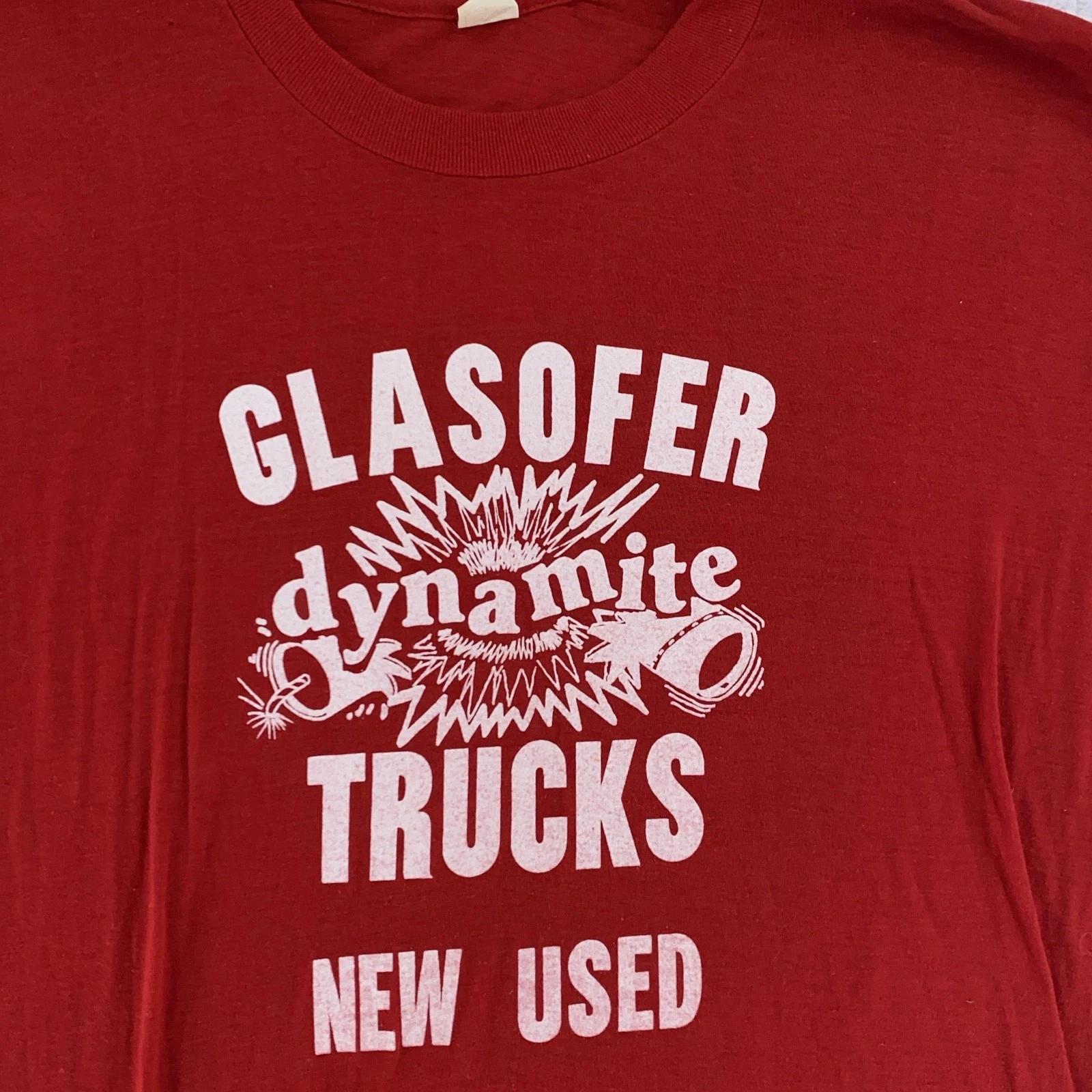 Vtg 70s Glasofer Mack Trucks Dynamite Edison New Jersey T-Shirt M/L Advertising 3XL